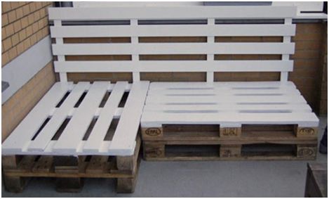 Tuinbank van pallets.