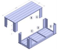 Tuintafel van steigerplanken, een gratis bouwtekening.